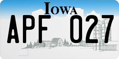 IA license plate APF027