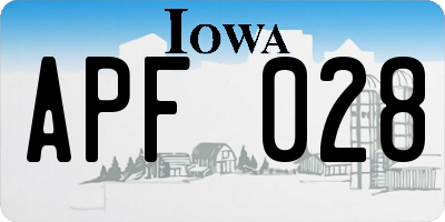 IA license plate APF028