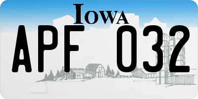 IA license plate APF032