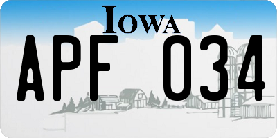 IA license plate APF034