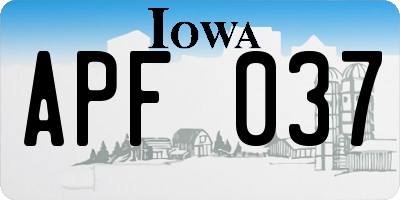IA license plate APF037