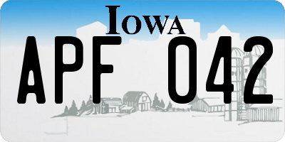 IA license plate APF042
