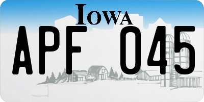 IA license plate APF045