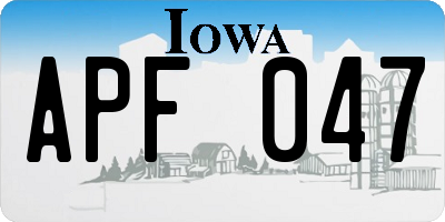 IA license plate APF047