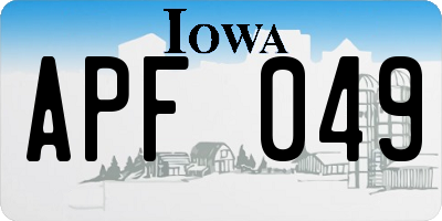 IA license plate APF049