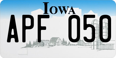 IA license plate APF050