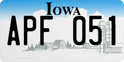 IA license plate APF051