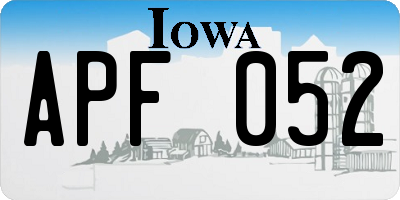 IA license plate APF052