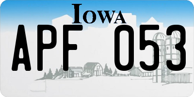 IA license plate APF053