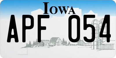 IA license plate APF054