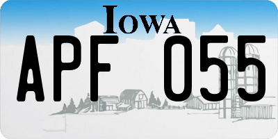 IA license plate APF055