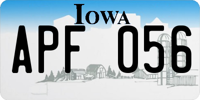 IA license plate APF056