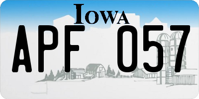 IA license plate APF057