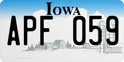 IA license plate APF059