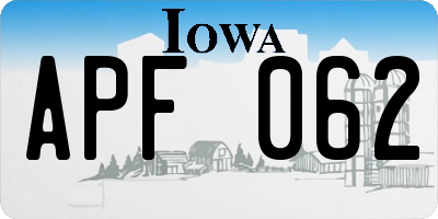 IA license plate APF062