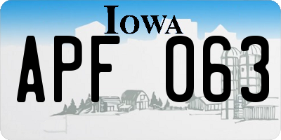 IA license plate APF063