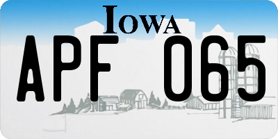 IA license plate APF065