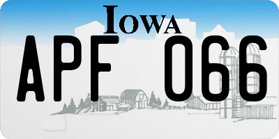 IA license plate APF066