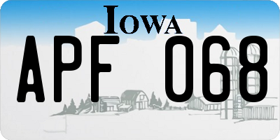 IA license plate APF068