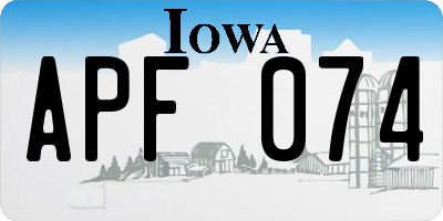 IA license plate APF074