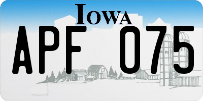 IA license plate APF075