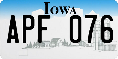 IA license plate APF076