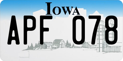 IA license plate APF078