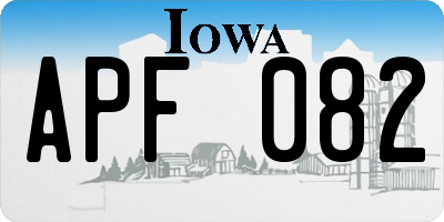 IA license plate APF082