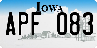 IA license plate APF083