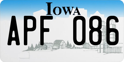IA license plate APF086