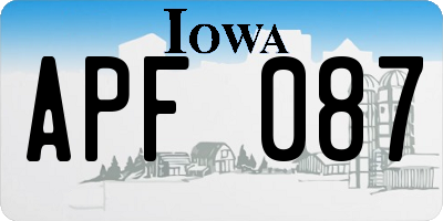IA license plate APF087