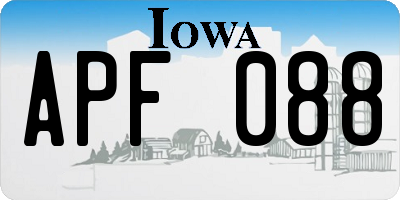 IA license plate APF088