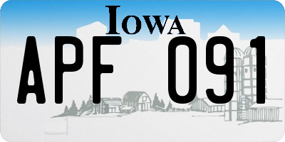 IA license plate APF091