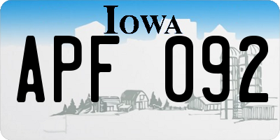 IA license plate APF092
