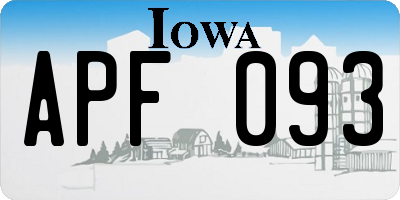 IA license plate APF093