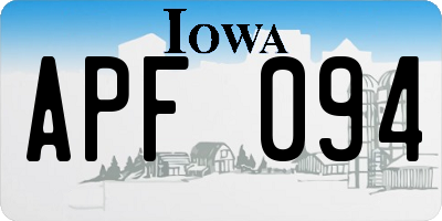 IA license plate APF094