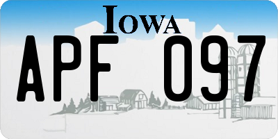 IA license plate APF097
