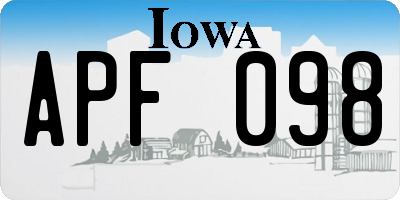 IA license plate APF098