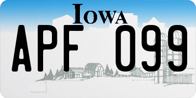 IA license plate APF099