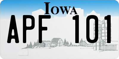 IA license plate APF101