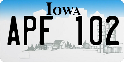 IA license plate APF102