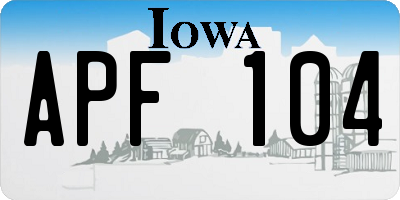 IA license plate APF104