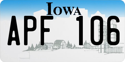 IA license plate APF106