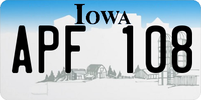 IA license plate APF108