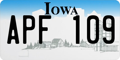 IA license plate APF109