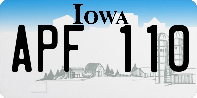 IA license plate APF110