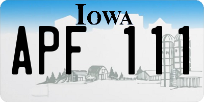 IA license plate APF111