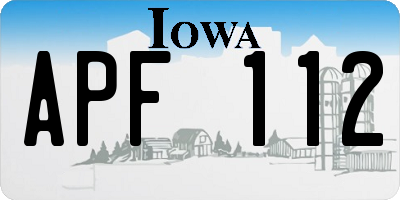 IA license plate APF112