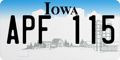 IA license plate APF115