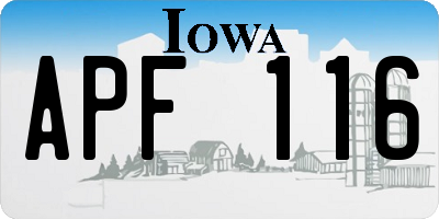 IA license plate APF116